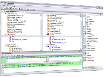 Compare database screenshot